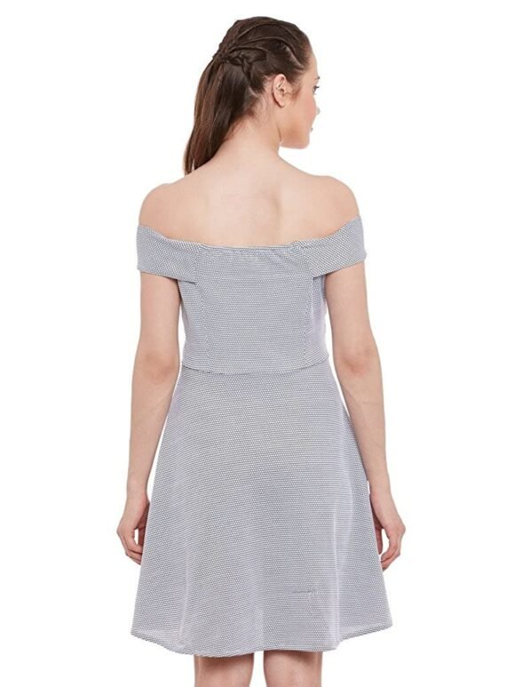 Miss Chase Womens Black and White Off Shoulder Dress - Image 3